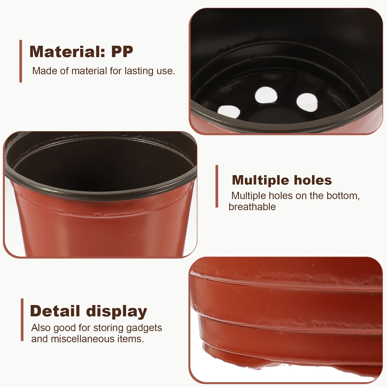 

50pcs Plastic Pot Succulents Small Pots Drainage Holes Desk Bookshelf Table Plastic Flower Pot Gardening Storage Gifts