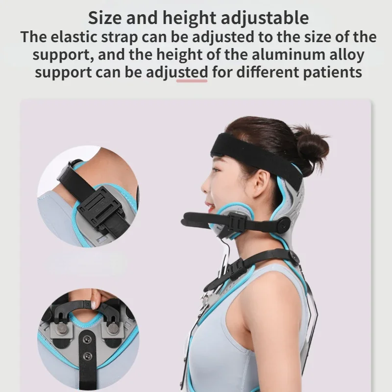 Medical Adjustable Head Neck Chest Fracture Fixation Support Rehabilitation Braces Lightweight Cervical Spine Injury Orthosis