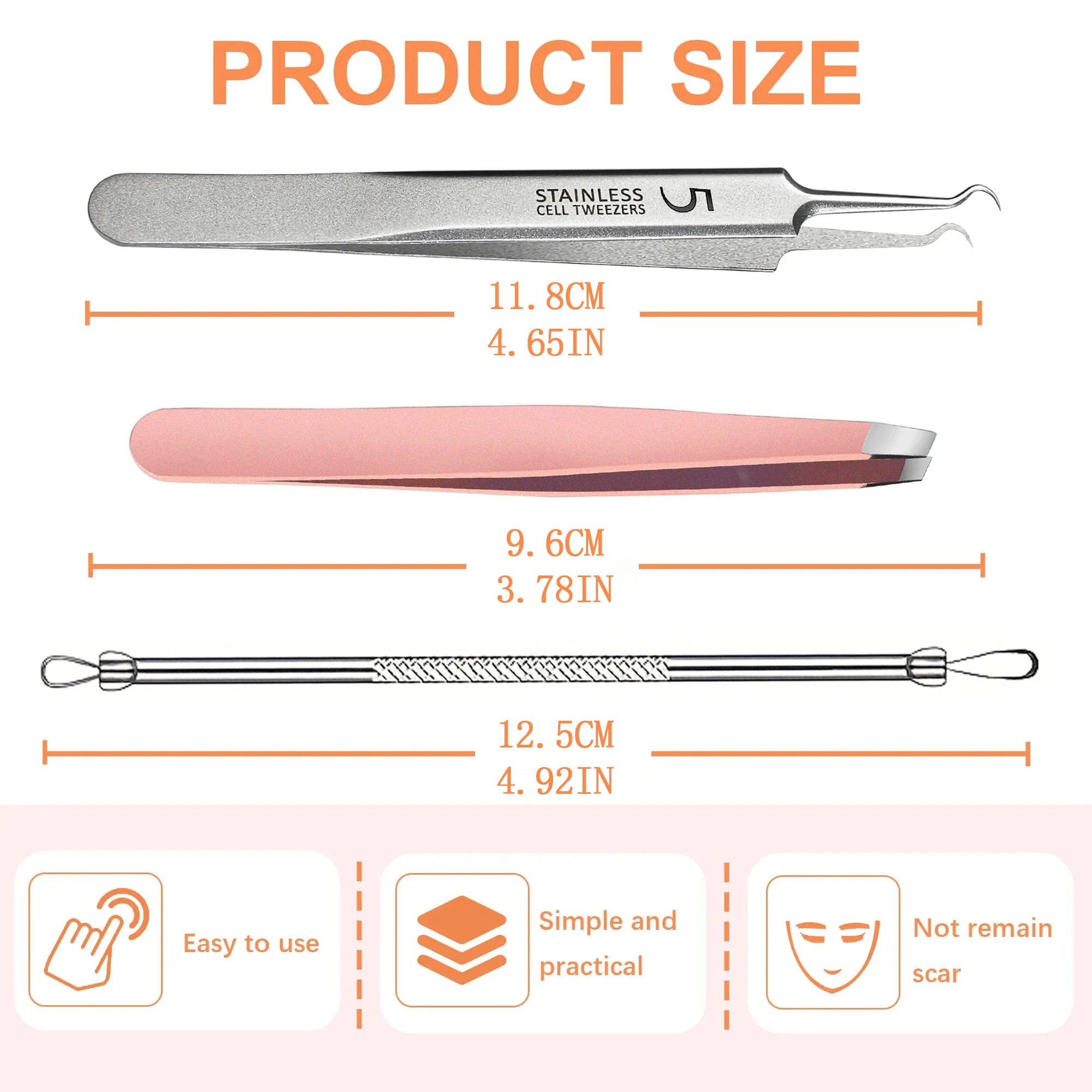 مجموعة أدوات بوبر للمراهقين مكونة من 5 قطع وأدوات إزالة الرؤوس السوداء، ملاقط شعر داخلية، مستخرج الرؤوس السوداء الاحترافي
