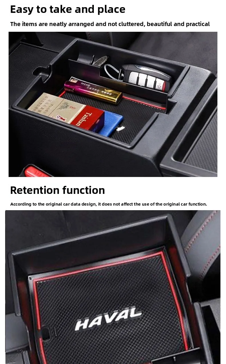 Auto Center Konsole Organizer Fall Interior Styling Zubehör Armlehne Versteckte Halter Lagerung Box Für Haval Jolion 2021 2022 2023 – Detail 4