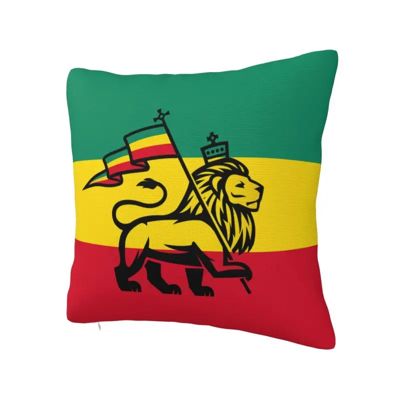 Jamaica Rasta Judah Lion Rastafari Flag Cushion Cover  Polyester Throw Pillow Case for Living Room Bedding Sofa Pillowcase