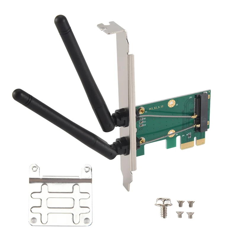 

LLCS-Беспроводная карта Wi-Fi Mini PCI-E Express адаптер PCI-E с 2 внешними антеннами для ПК