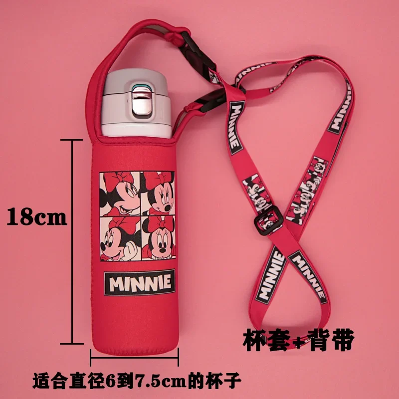 

Diseny mickey mouse messenger strap water bottle protective cover insulation cup cover anti-scald insulation water cup cover bag