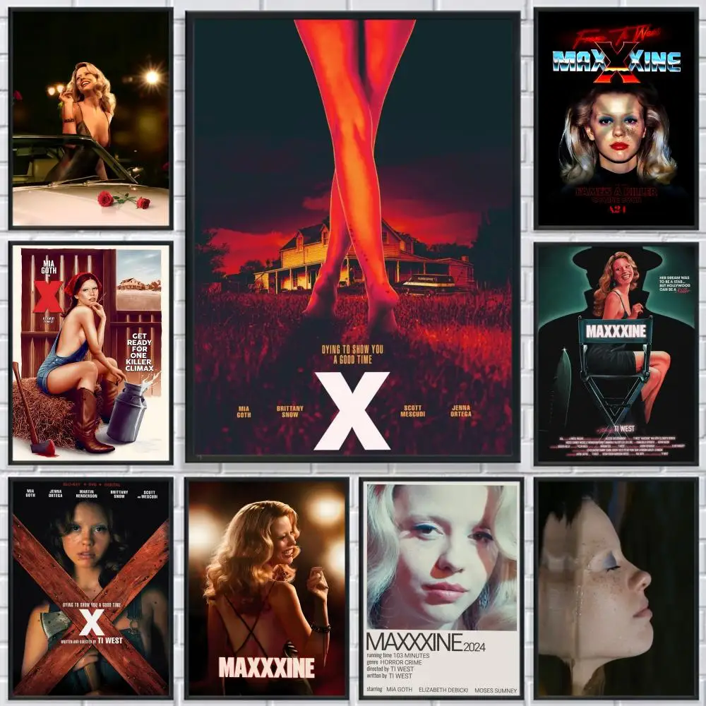 M-Maxxxine Horror Movies Poster HD Print Personalized Canvas Wall Mural Art Poster Photos for Living Room Home Decor Durable