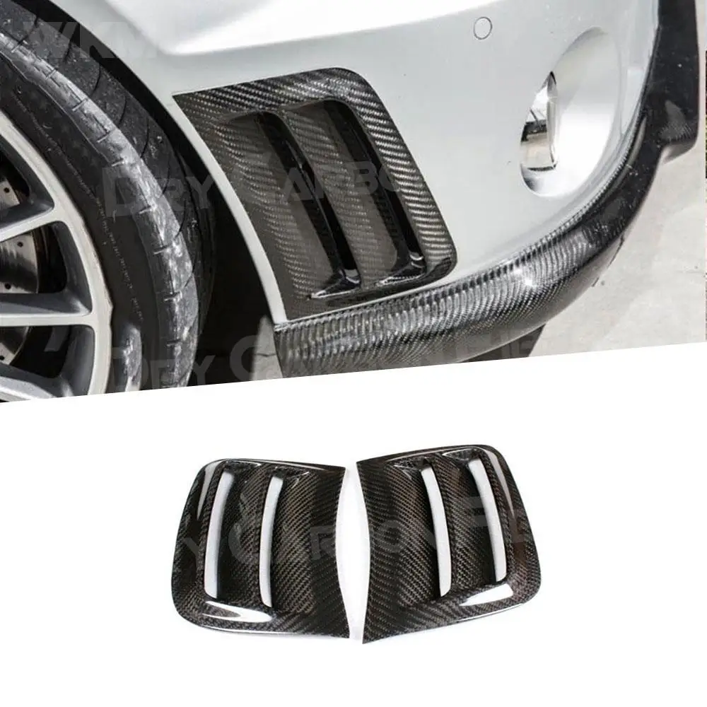 Real Carbon Fiber Car Front Side Bumper Air Vent Duct Cover Trim For Mercedes For Benz W204 C63 For AMG 2008 2009 2010 2011