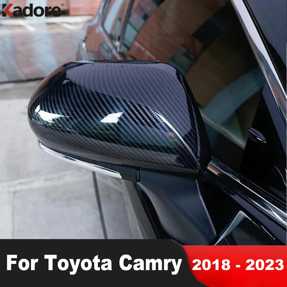 Osłona na lusterko boczne dla Toyota Camry 70 2018 2019 2020 2021 2022 2023 naklejka na samochodowe lusterko wsteczne z włókna węglowego akcesoria listwa wykończeniowa