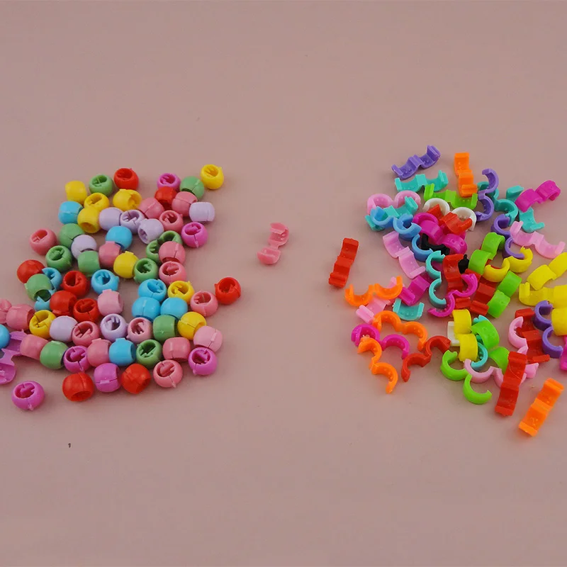 200PCS 1.2cm Plastic Ponytail Hair Cuffs Mini Hair Claws for Small Ponytail Holders Bangs Hair Clips Hairpins for Kids