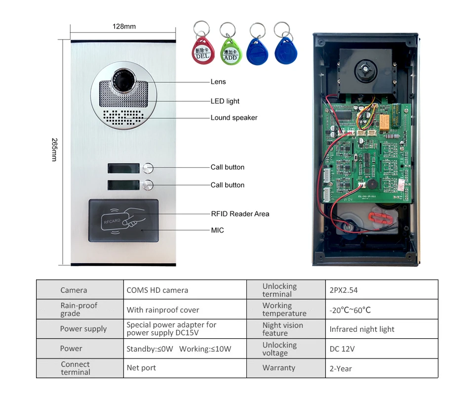 2/3/4/6/8 Units Video Porteiro Intercoms Voor Multi-Appartement Deur Entry Residentiële Hd Deurbel Camera Portier 7 Inch Monitor