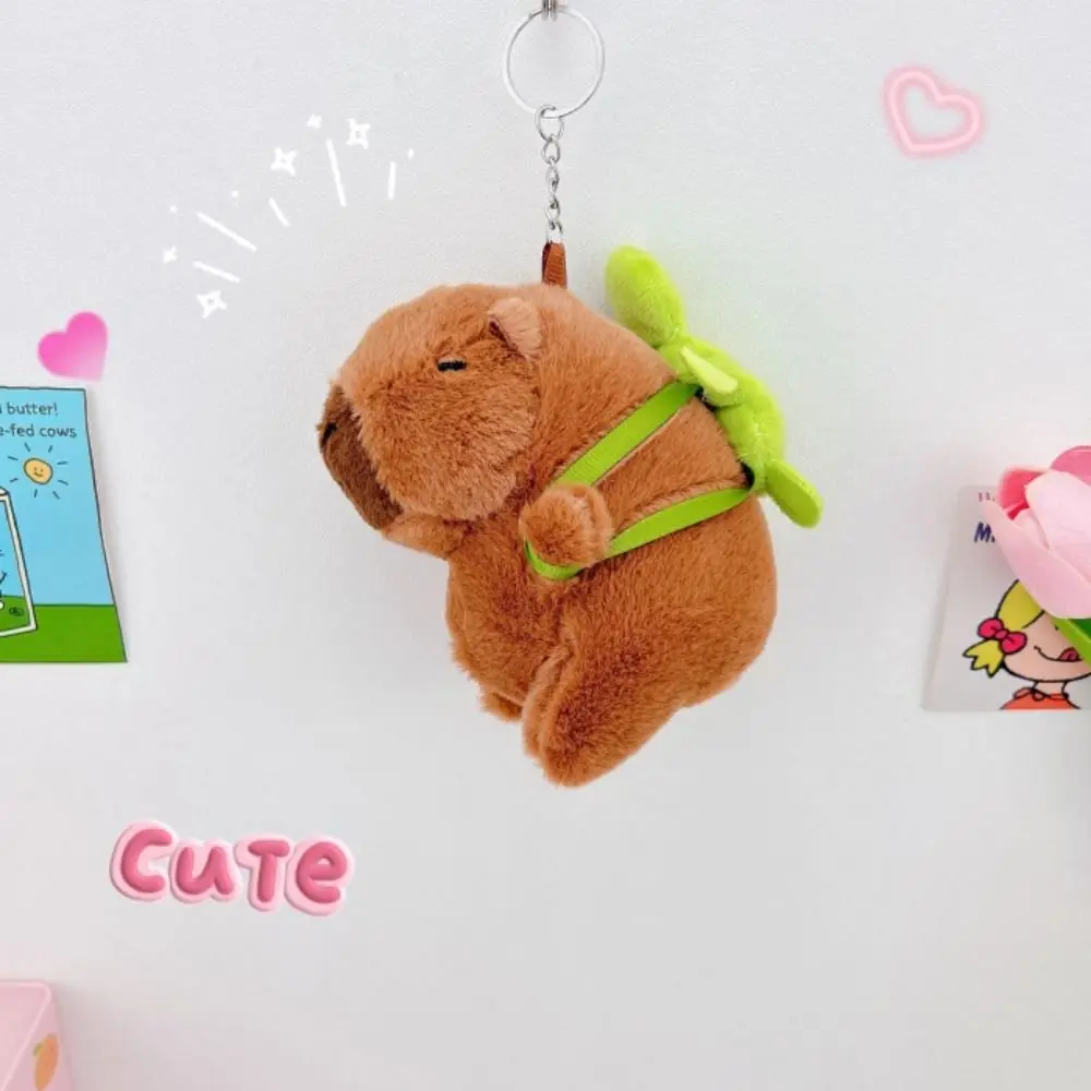 Capibala Plush Toy Pendant Capybara Doll Capie Bar Doll Plush Toy Pendant Simulation Ornaments Hanging Accessory Car Key Pendant