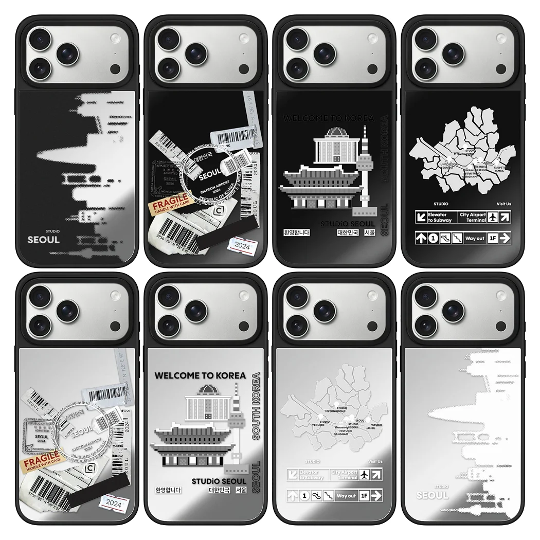 Seoul City Map Pattern Mirror Surface Phone Cover for IPhone