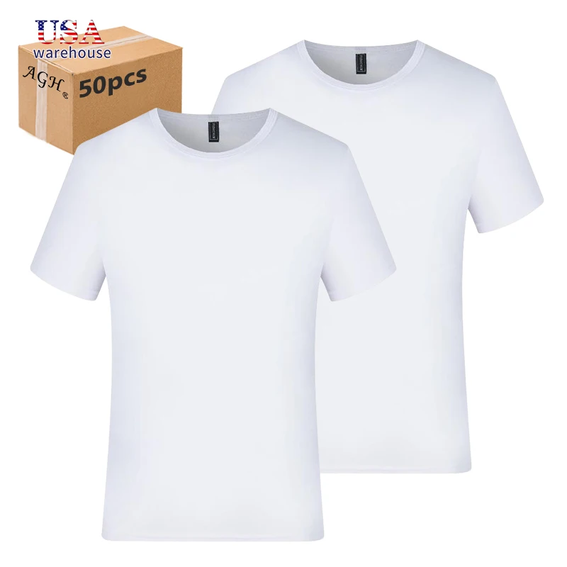 

50pcs Pack Quick Drying Ice Cold Cool Feeling Sublimation White T-Shirt US Size Wang