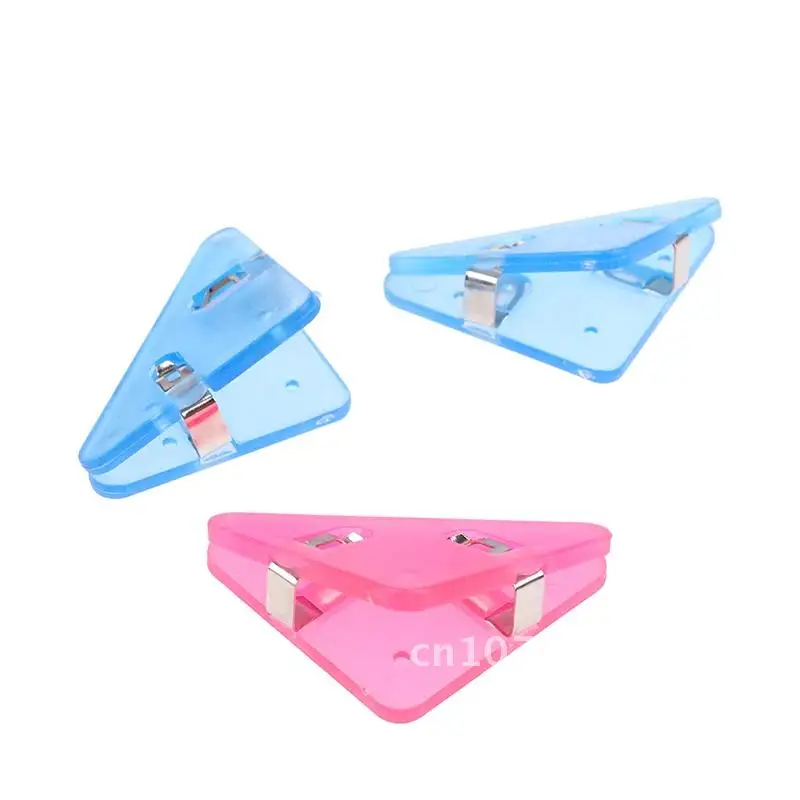 5pcs Color Corner Clips Set Triangle Transparent Page Holder Index Clamp Clip For About 40 Sheets Stationery Office School