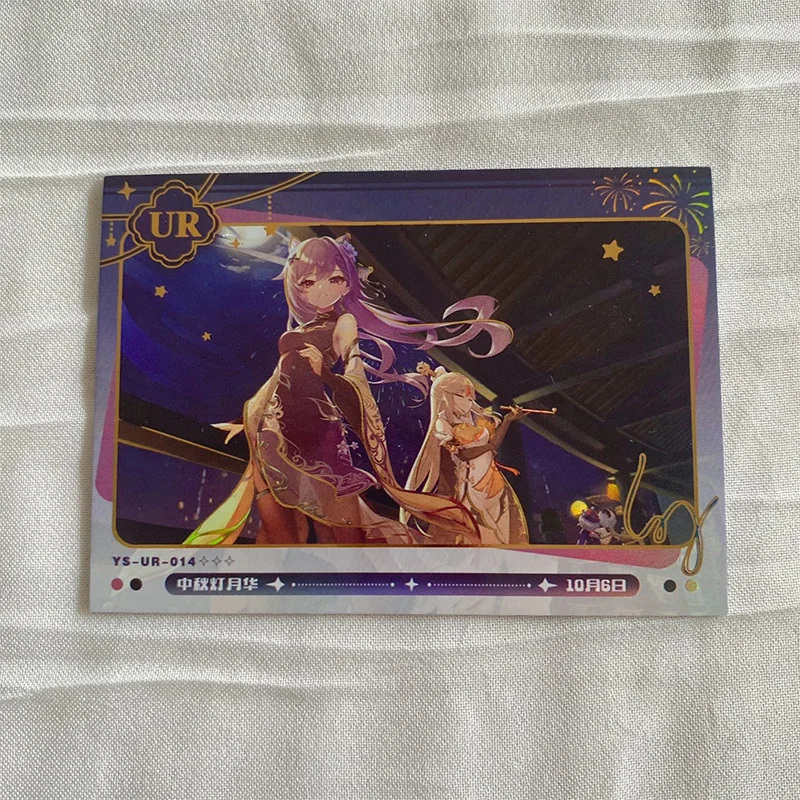 Anime deusa história ur cartões ganyu keqing ningguang kamisato ayaka cartões colecionáveis presentes de aniversário de natal brinquedos das crianças