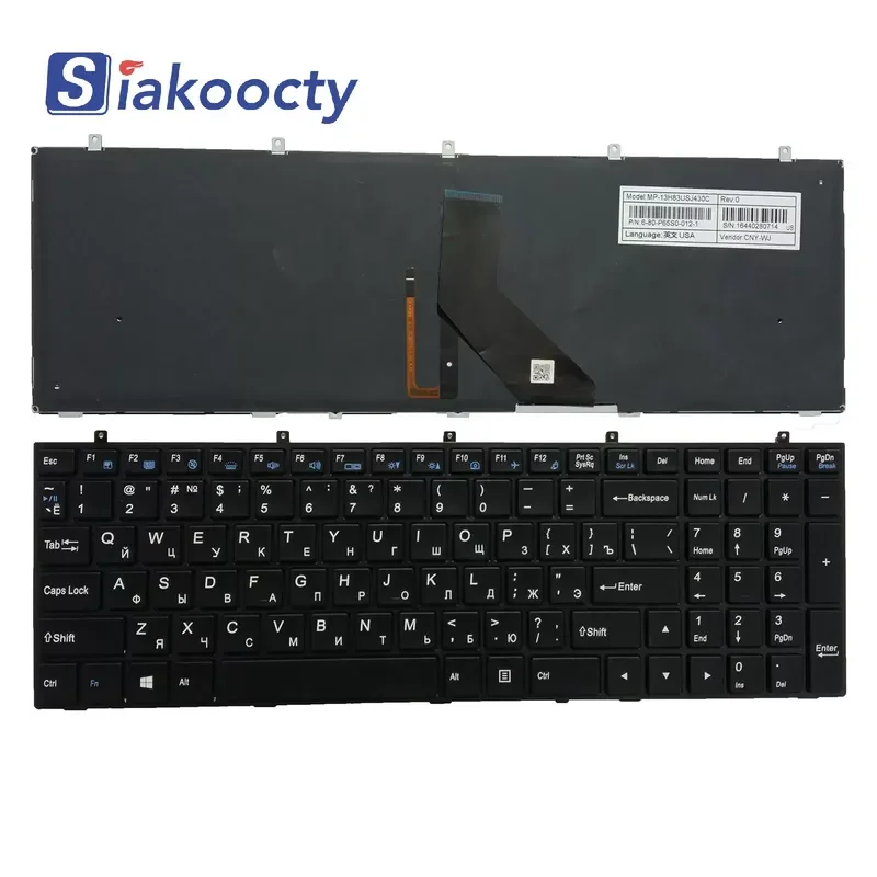 Teclado para RU Shenzhou K710C K590S K790 K650C K750D Blue Sky W350 W370 W670