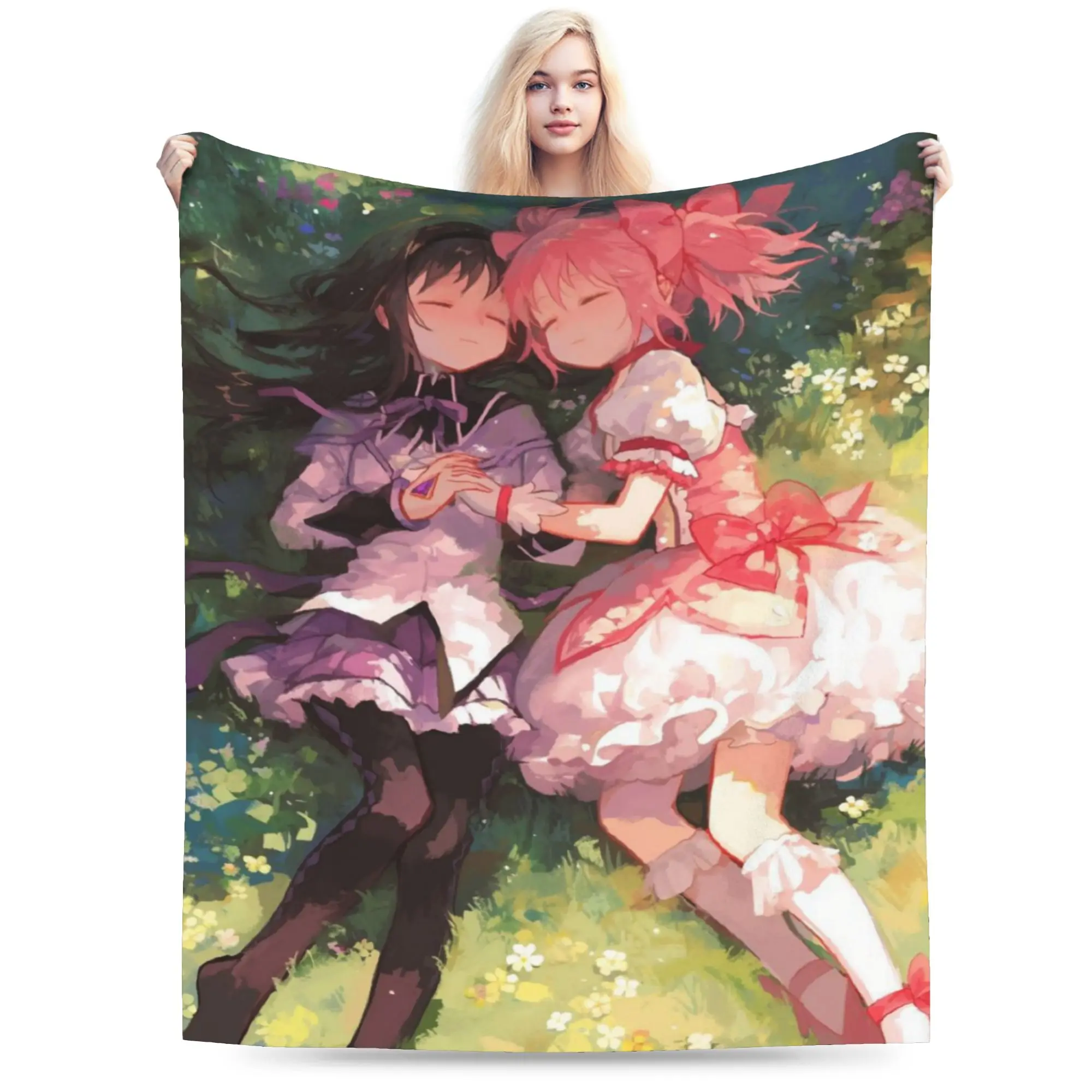 Comfortable Puella Magi Madoka Magica Anime Blanket Merch Bed Decorative  Blanket Throw Super Soft Flannel for Outdoor