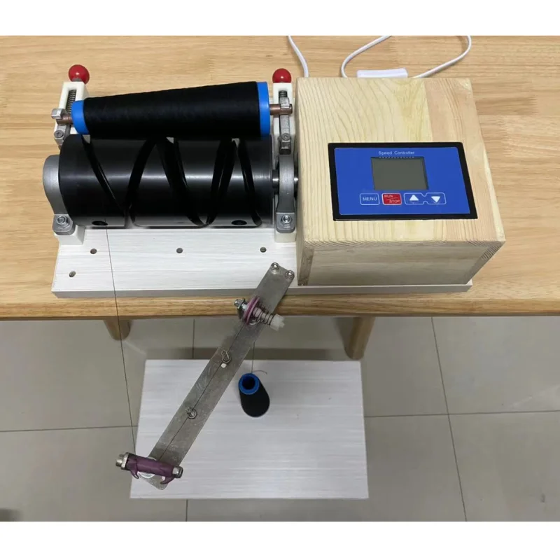 

Timer & Speed-Controlled Mini Winder (Double Wax Racks), Cashmere Flat Knitter, Plying & Yarn Rewinder, Grooved Drum Machine