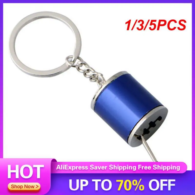 1/3/5PCS Key Ring Universal Zinc Alloy Keychain Keyring Gear Knob Keychain Pendant Metal Various Stylees Key Chain