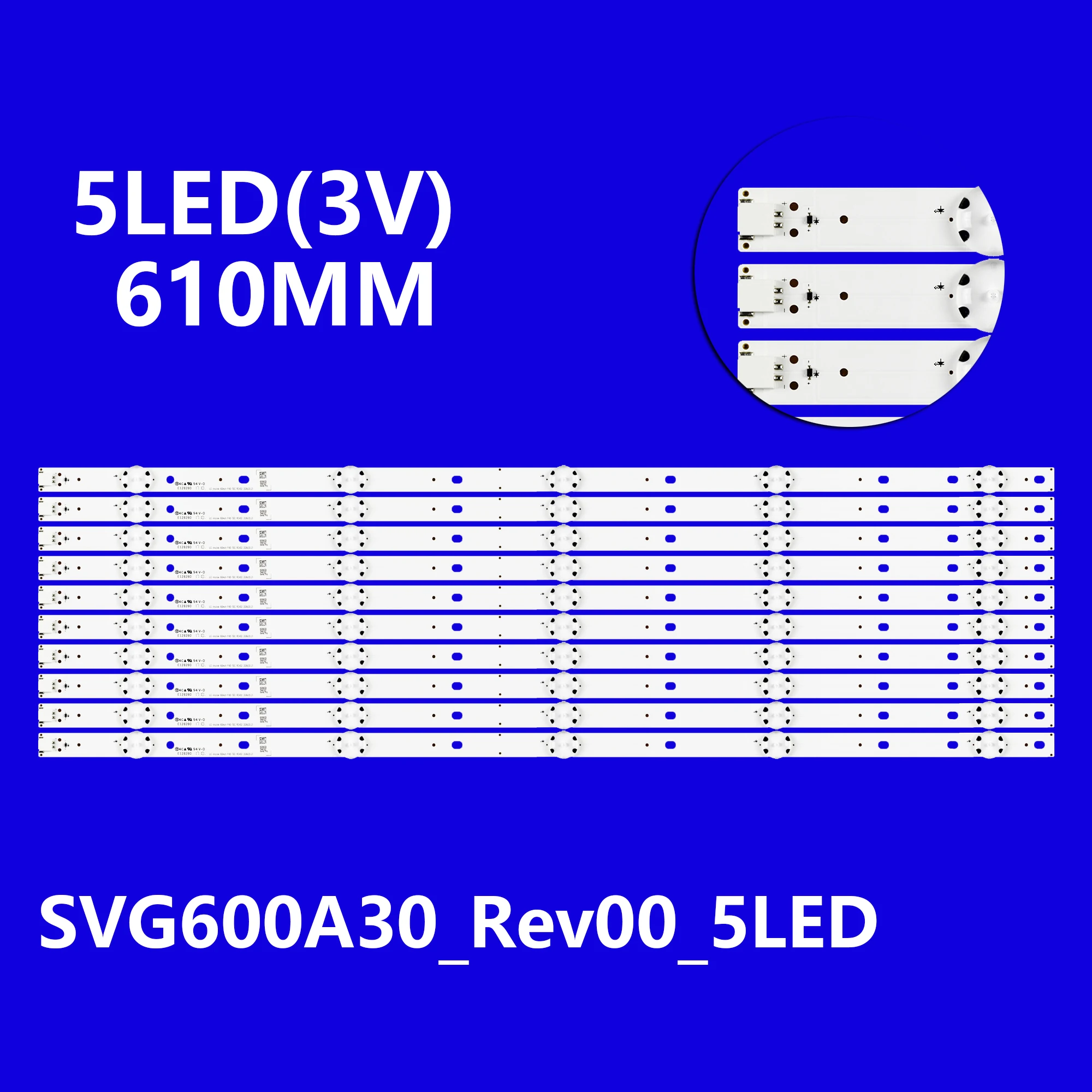 

Комплект из 10 светодиодных лент для подсветки E60-E3 E60-D3 Strips innotek 60 дюймов FHD FBC SVG600A30_Rev00_5LED