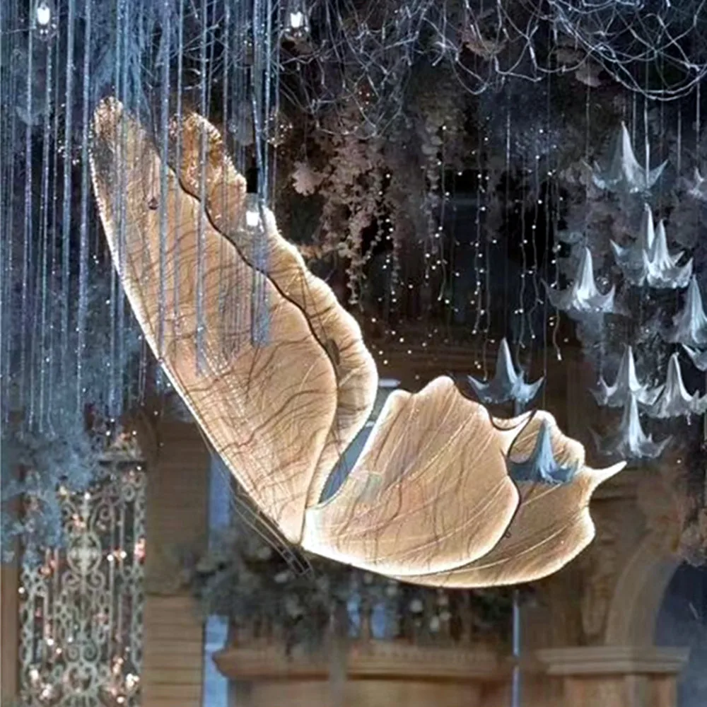 Luminous Butterfly Wings for Wedding, Pendant Ceiling Decoration, Stage Chandelier, T Stage, Road Guide, Event Party