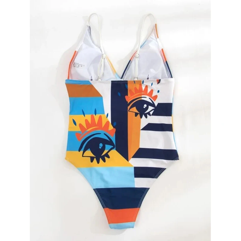 Deep V One Piece Swimsuit 2025 Vintage Retro Swimwear Women Bathing Suit Backless Beachwear Monokini Female Swimming Suit