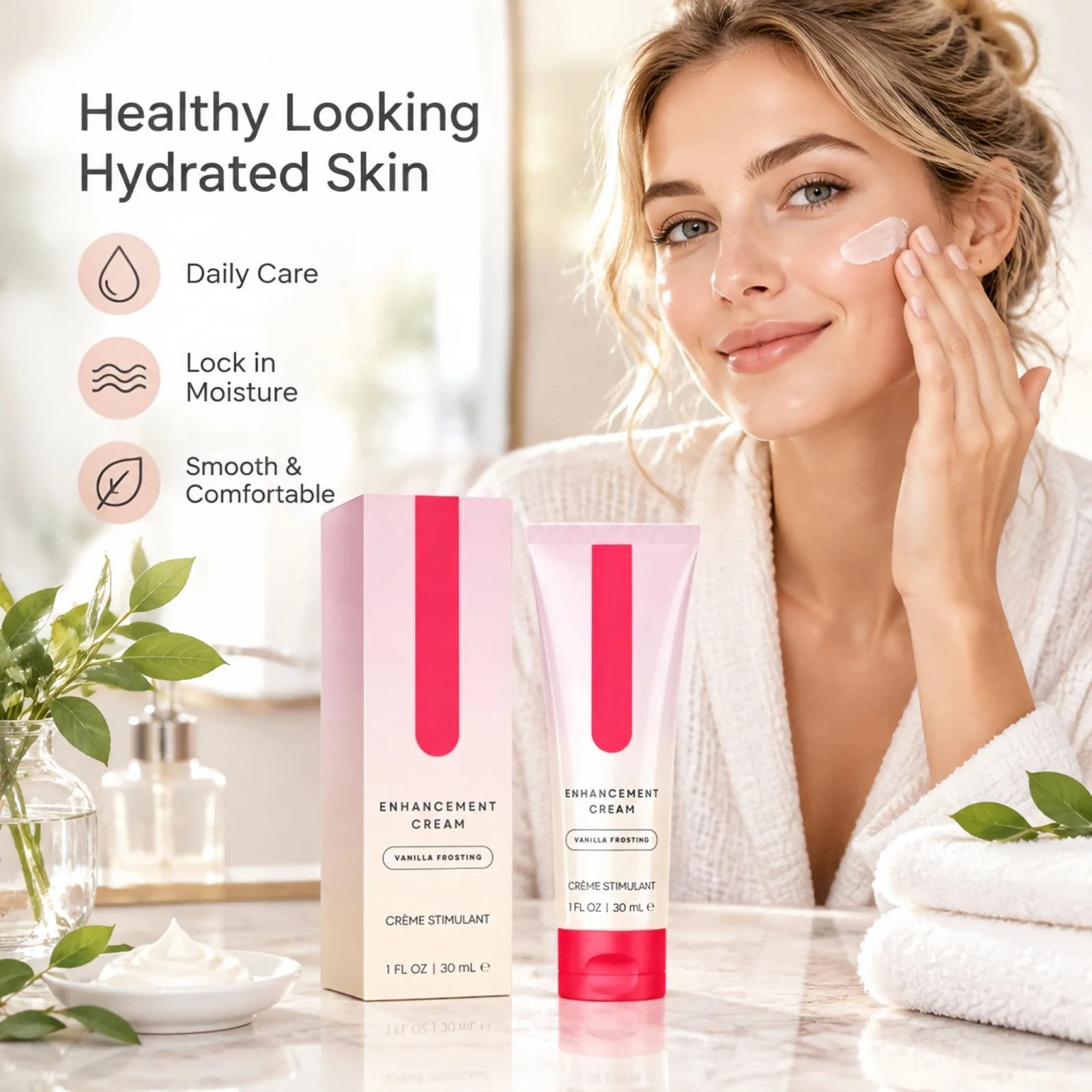 Vanilla Intimate Care Cream 30ml Cooling Sensation Lightweight Non Sticky Moisturizing Personal Care Massage Cream for Women