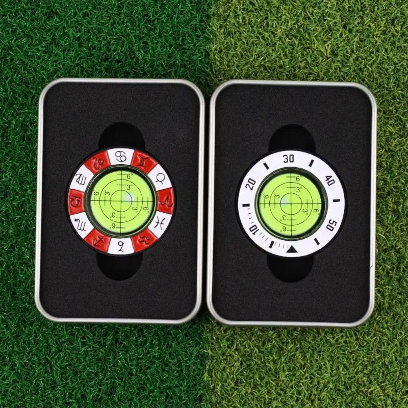 Golf Putt Green Reader with Iron Box Green Reading Tool Detachable Level Reading Golf Hat Clip Marker Easy to Install