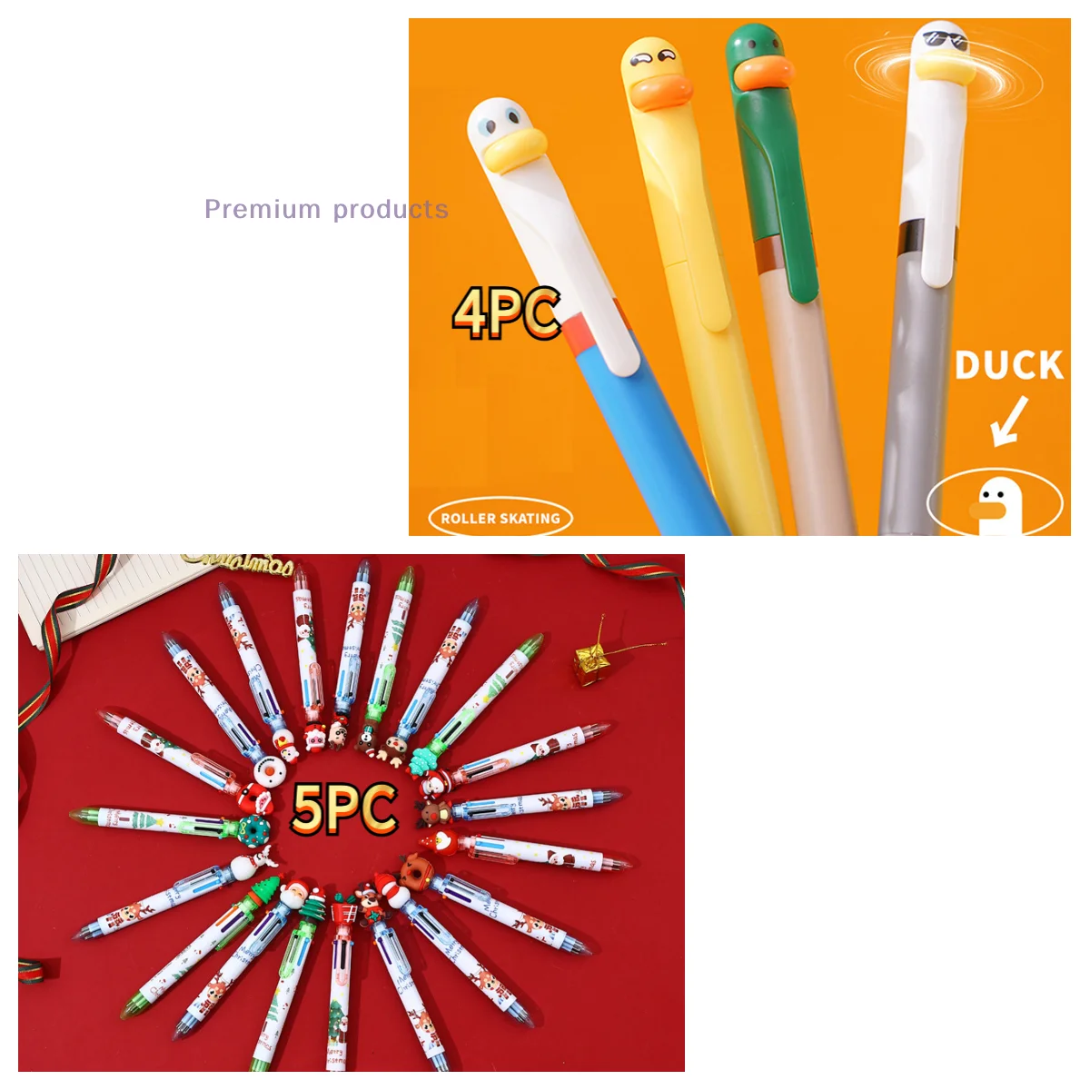 

4/5 шт. ручка для письма, милая и забавная ручка для укладки, креативная вращающаяся гелевая ручка, гелевая ручка с курицей, 0,5 мм, черные канцелярские товары