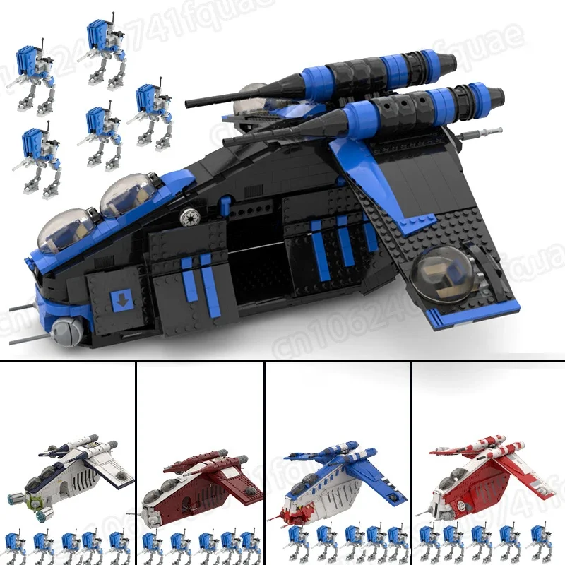 

Customize 1602 Parts 501st Shadow Legion Republic Gunship Mod of Set LAAT Muunilinst 10 Gunship MOC Bricks Model Airplane Gifts