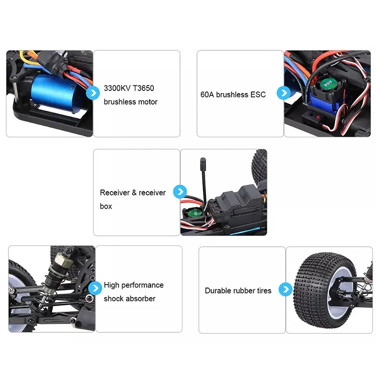 New remote control toy 2.4GHz 4WD 1/10 ratio RTR brushless electric off-road truck remote control car