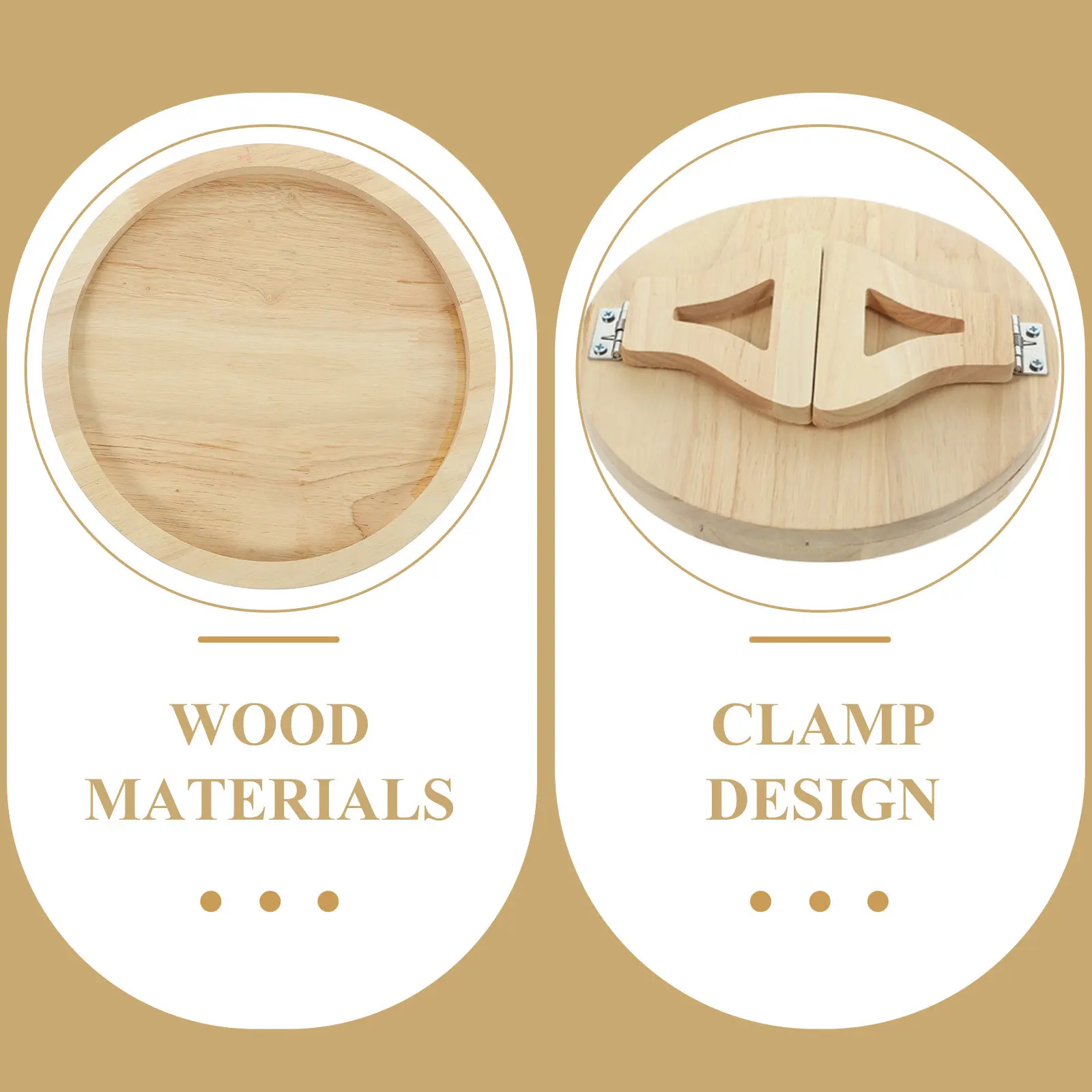 Wooden Sofa Armrest Tray Table Round Foldable Design Heavy Duty Clip on Base for Snacks Drinks Phone Books on Couch Or Bed