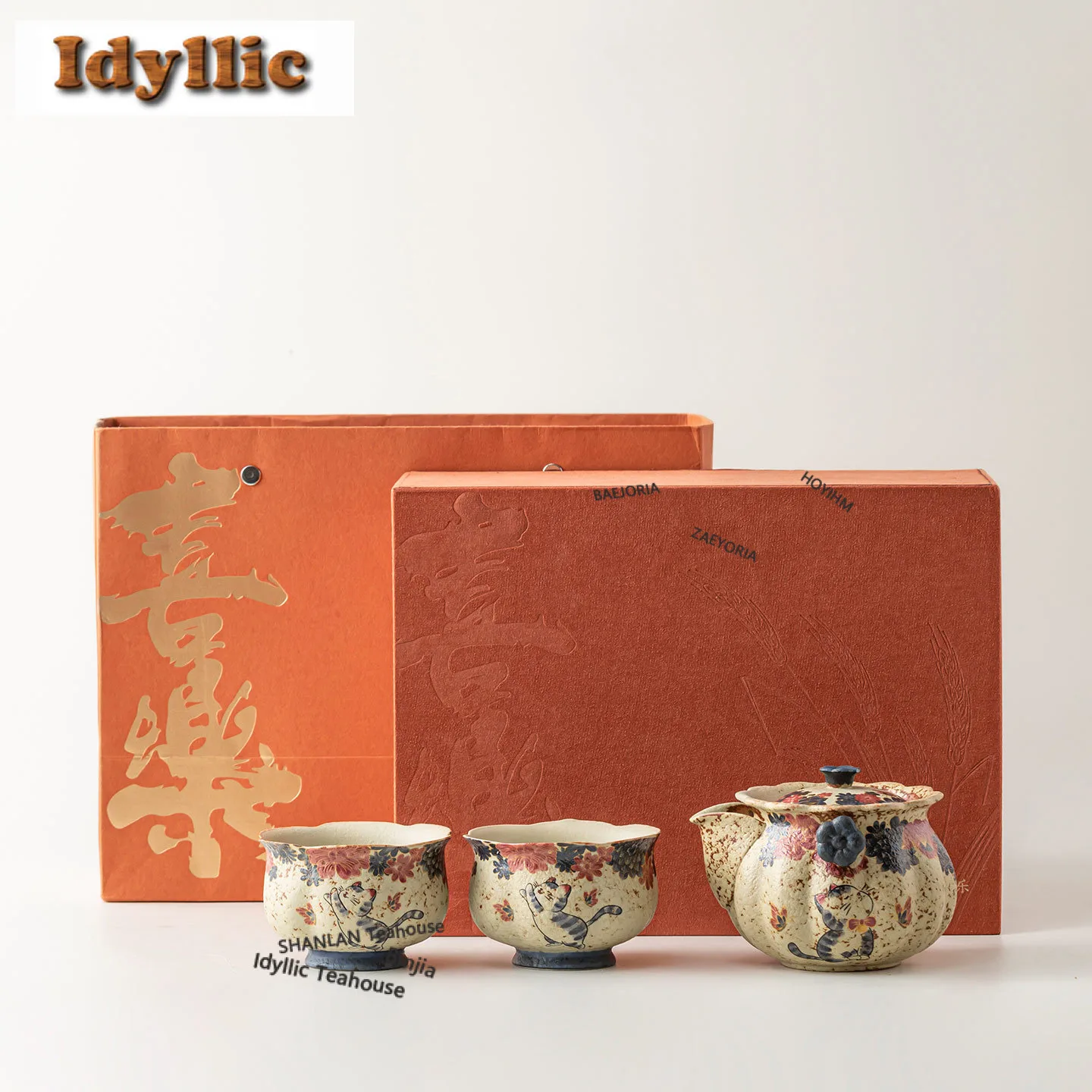 juego-de-te-de-gato-lindo-azul-y-blanco-con-detalles-rojos-juego-completo-hecho-a-mano-para-ceremonia-del-te-juego-de-tetera-y-tazas-coleccion-de-servicios-de-te