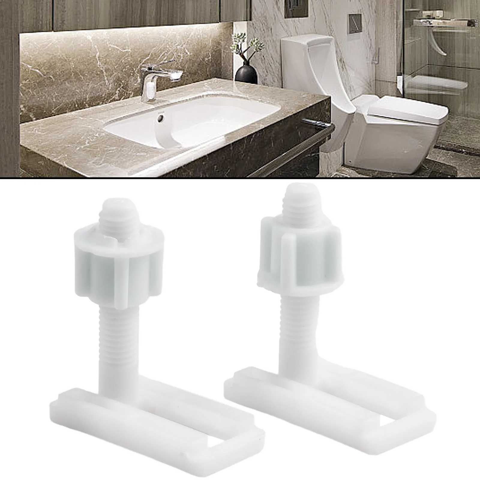 2 Sets Toilet Seat Hinge Bolts Screw Fixing Fitting Kit Toilet Seat Repair Bolts Fitting Screws Washers Accessories Universal