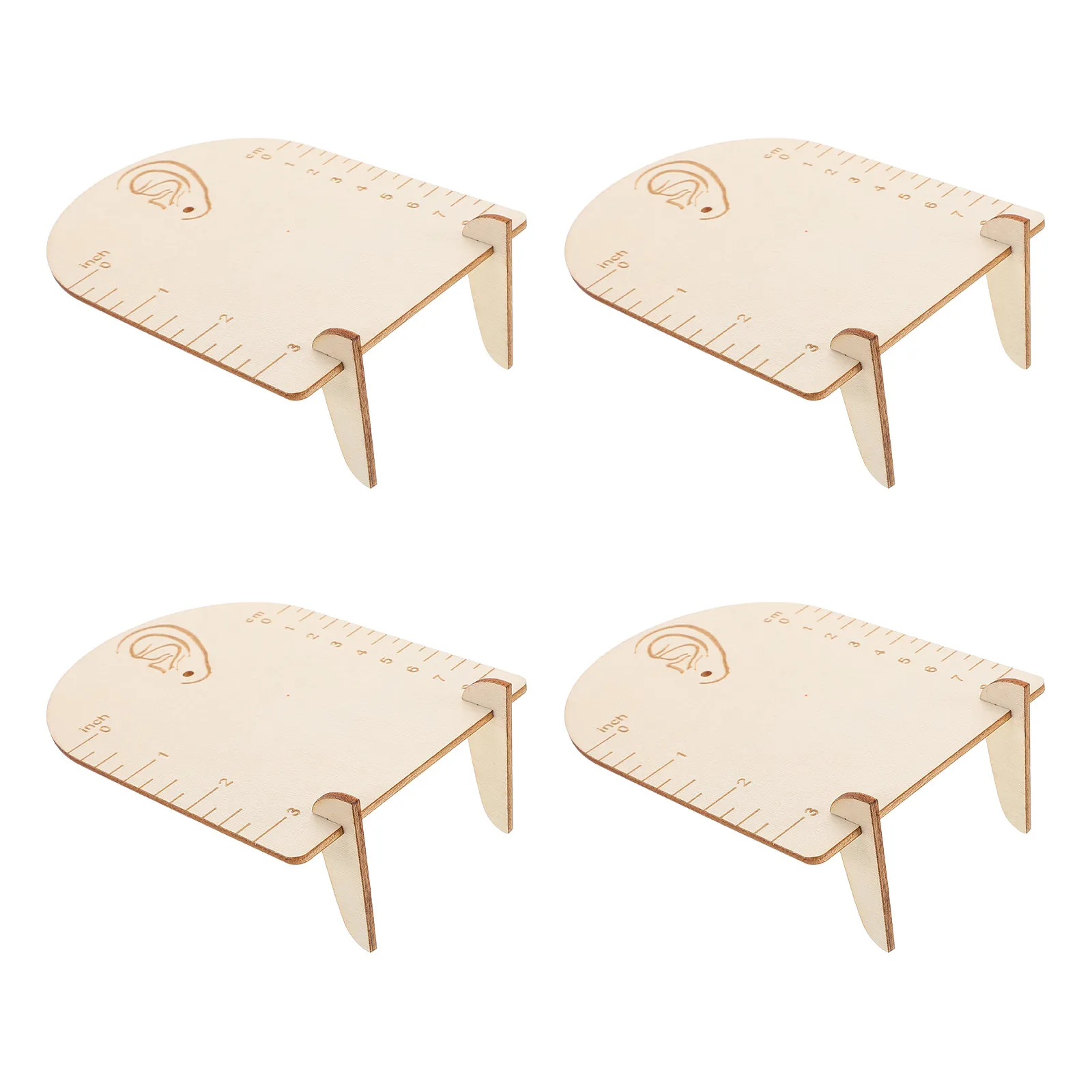

4Pcs Arch Wooden Earring Display Stand DIY Adjustable Jewelry Organizer Compact Frame Storage Measurement Holder
