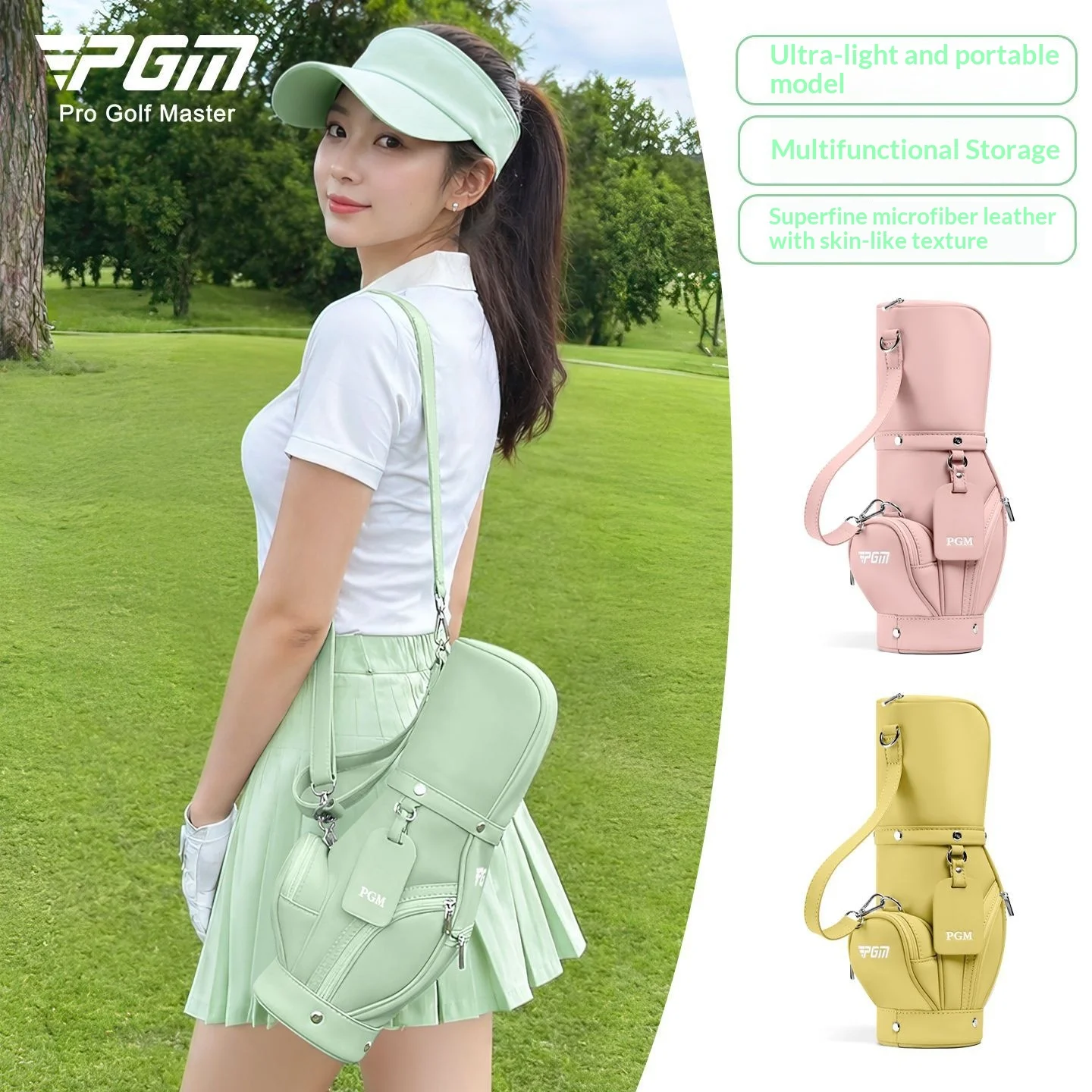 PGM mini golf clothing bag, Korean women's crossbody bag, hand-held ball bag, portable outdoor handbag, small ball bag SOB023