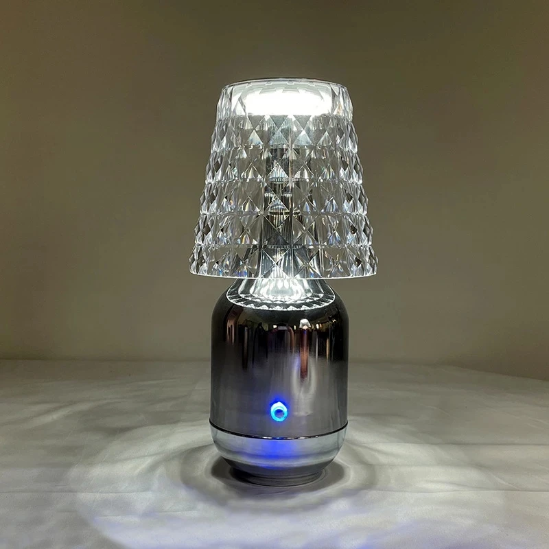 Lampe de Table nordique rétro en diamant, bouteille de vin en cristal, veilleuse LED pour chambre à coucher, Rechargeable par USB, ambiance créative, pour bureau