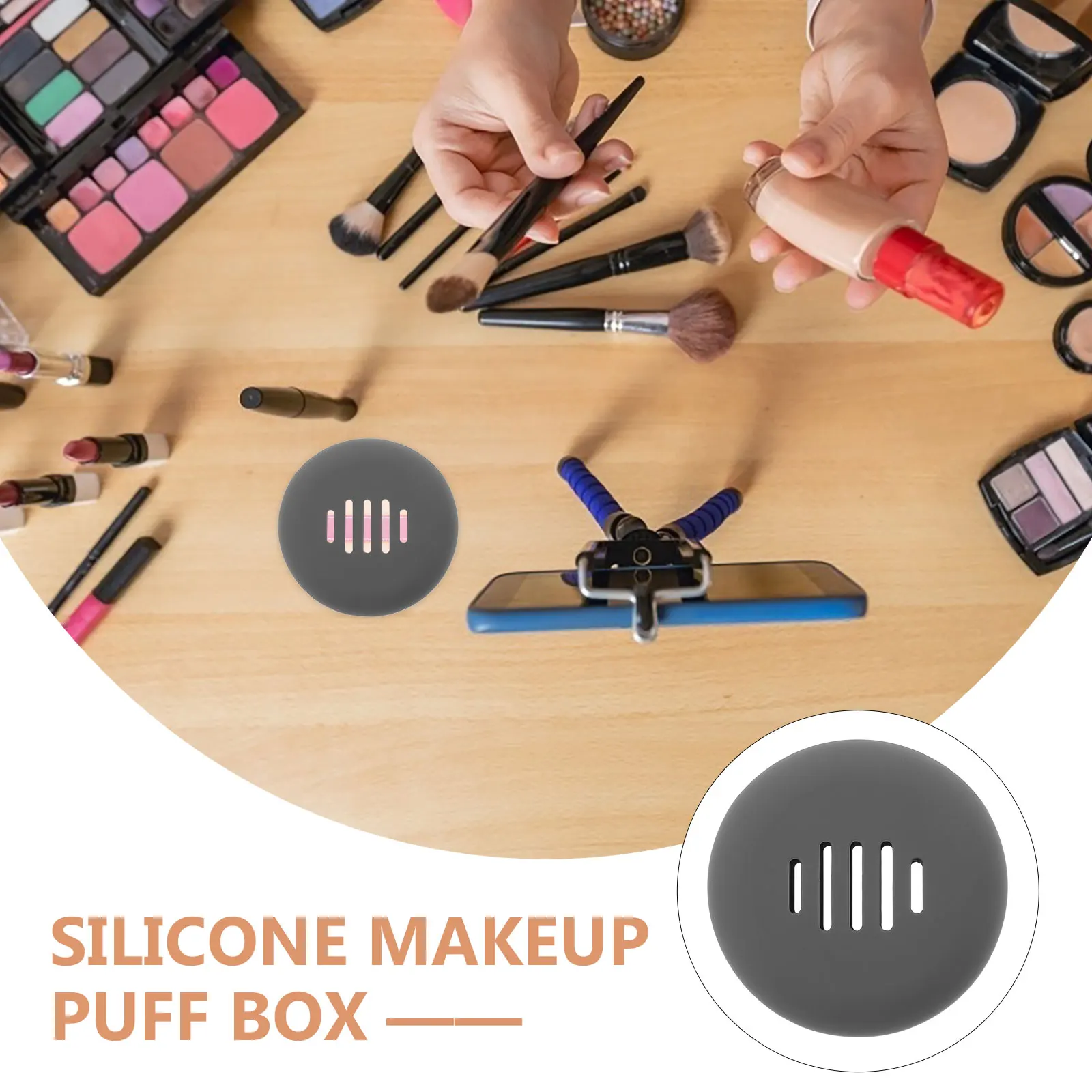 

Silicone Powder Puff Box Portable Travel Makeup Holder Container Case for Sponge Storage Cosmetics Accessories