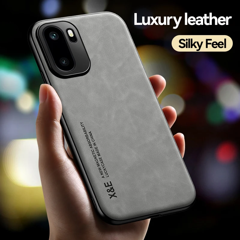 

Чехол для OnePlus ACE 6, роскошный магнитный чехол ELVEV из искусственной кожи, встроенный чехол для телефона с металлической пластиной