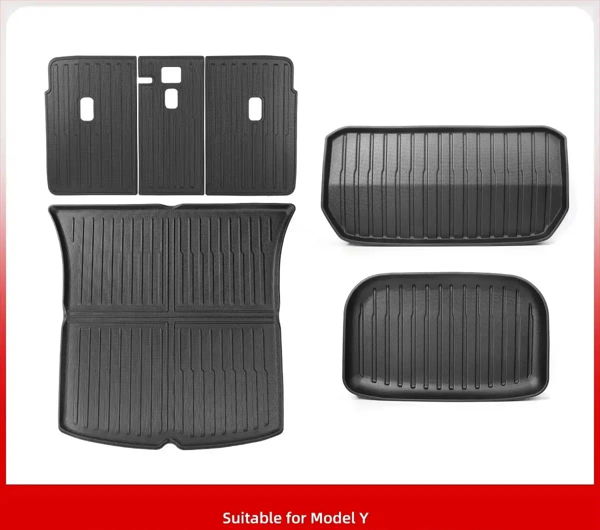 for 2021 - 2024 Tesla Model Y Rear Trunk Seat Backrest Cushion Anti-Kick Mat Car Accessories TPE Trunk Protection Pad