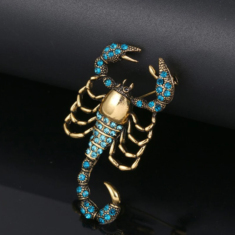 (.) Fashion Creative Personalized Vintage Alloy Rhinestone Scorpion Brooch Eco-Friendly Brooch Pin Accessories