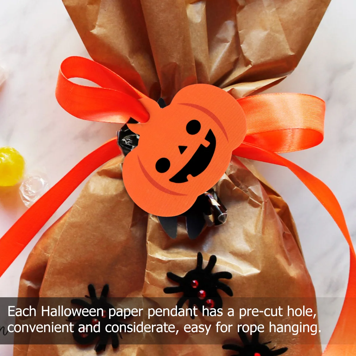 Hang Tag Bookmark Halloween Paper Hanging Pendants Tags with Pre-cut Holes DIY Gift Decor