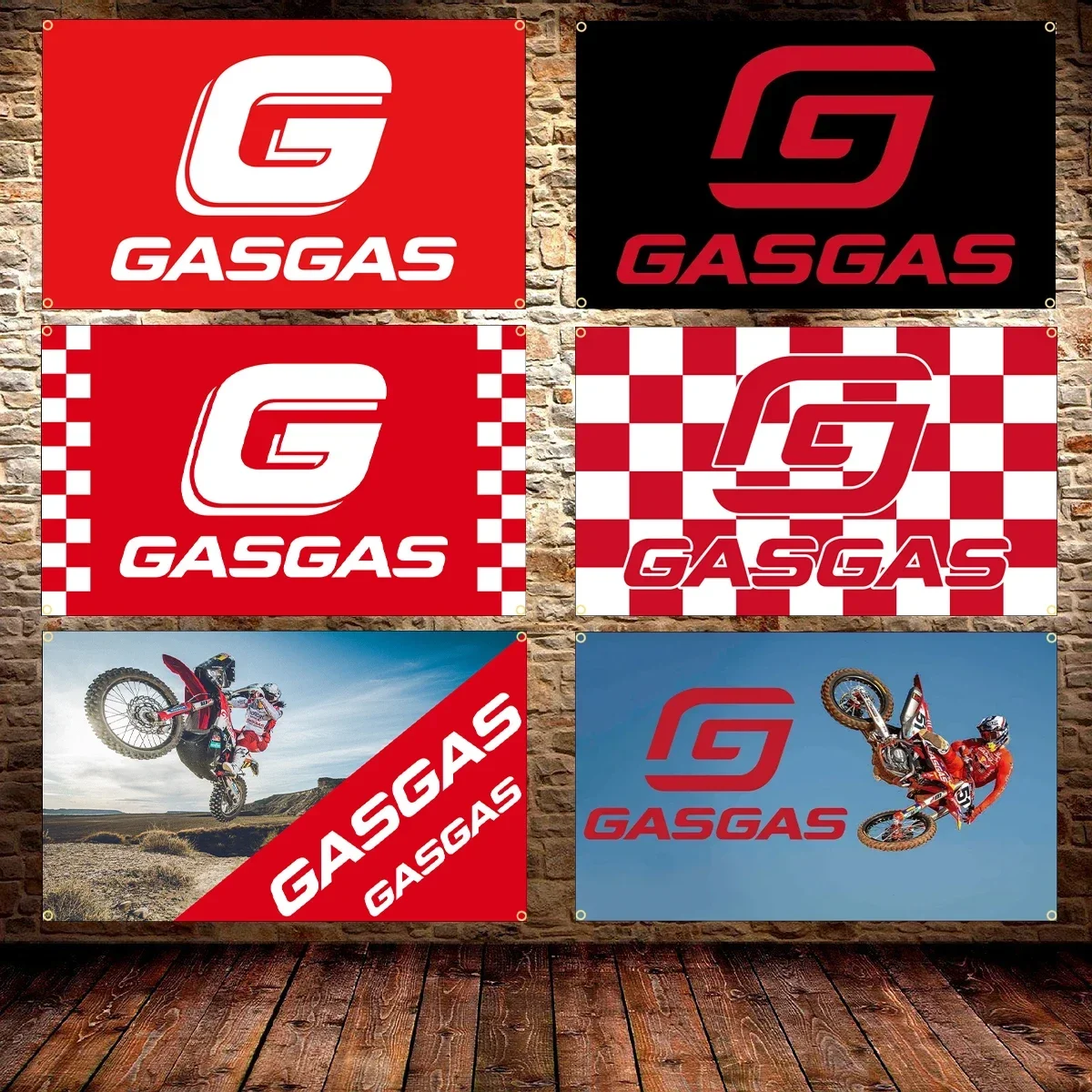 90 x150CM 3X5FT GasGas Flag Polyester Printed Racing Motorcycle Banner For Decor