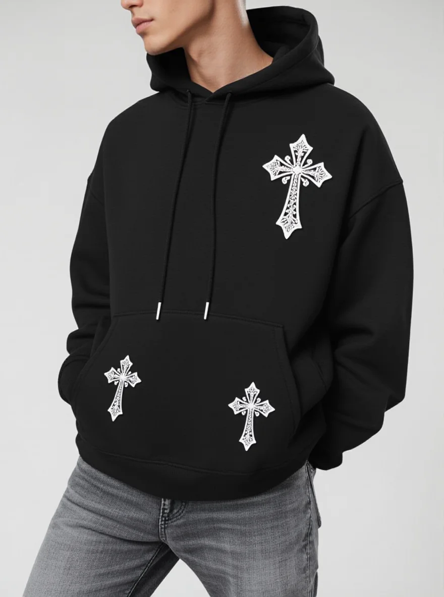 

Мужская толстовка BACKWOODS, черно-красная с геометрическим рисунком, уличная одежда, длинный рукав, эластичный крой, осень-зима