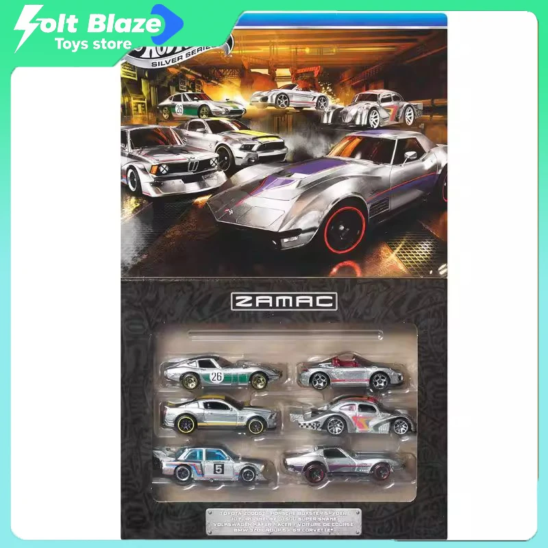 hot-wheels-zamac-6-cars-set-silver-label-jlb26-1-64-toyota-bmw-porsche-wagon-clear-coated-diecast-car-model-boy-collection-gifts