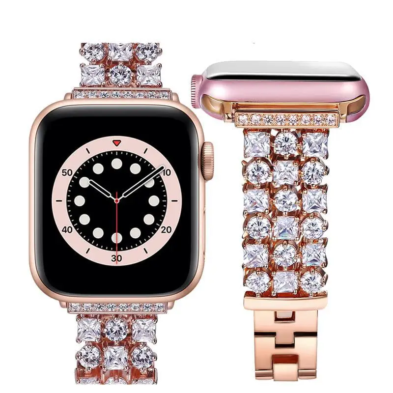 New Women Diamond Strap for Apple Watch Band SE 6 5 4 Luxury Bling Replacement Bracelet for iWatch Band 38-40mm 42-44mm ,