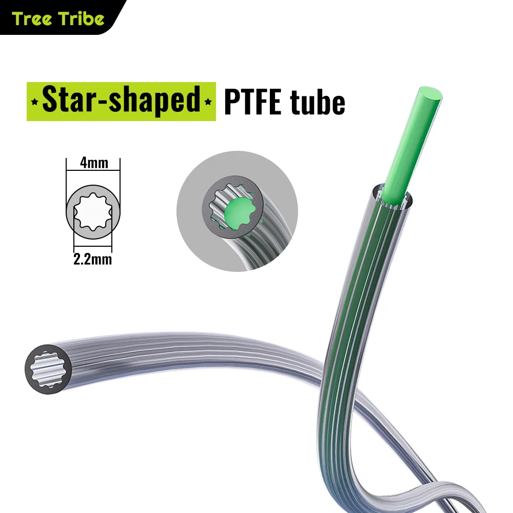 

Трубка из ПТФЭ Tree Tribe Star-Shaped, 2,2 мм ID, 4 мм OD, тефлон для DIY 3D-принтеров, совместима с Bamboo AMS A1 A1 Mini