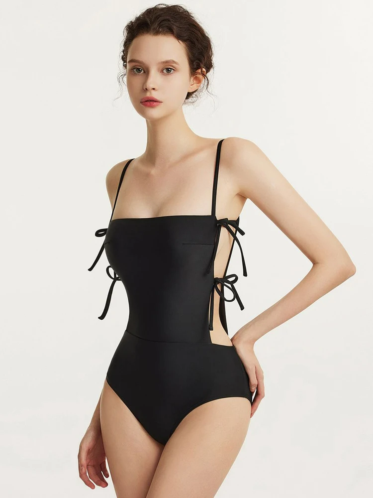 

2026 New Sexy Tie-Dye Double-Breasted High-End Feeling e Hot Spring Swimming Suit Women's One-Piece Swimsuit Simple Sle