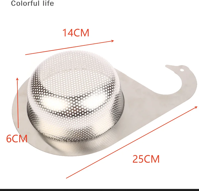 1 قطعة الفولاذ المقاوم للصدأ سوان استنزاف سلة مصفاة حوض المطبخ بالوعة استنزاف تصفية معلقة سلة المرشح ل بالوعة لوازم المطبخ #6