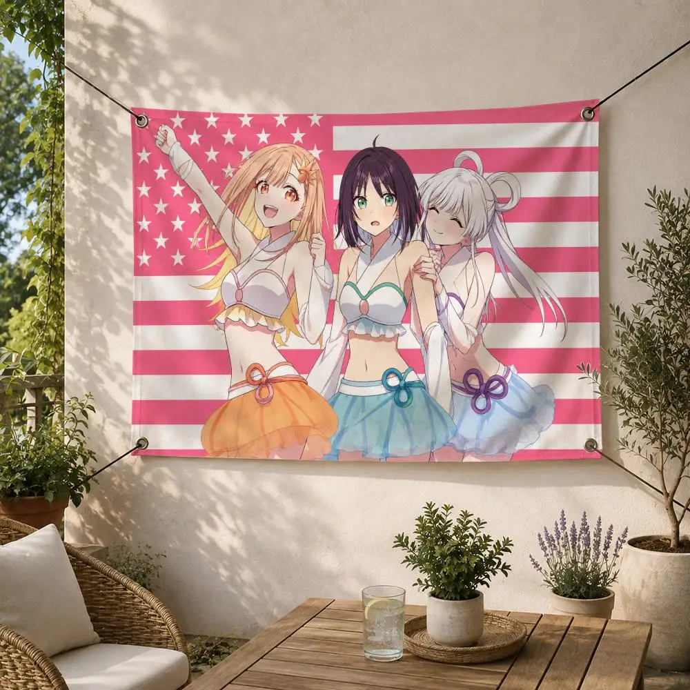 Cosmic Princess Kaguya! Music Anime Flags Decorative Flag Banner for Outdoor Garden Yard Camping Party Home Wall Hanging Decor