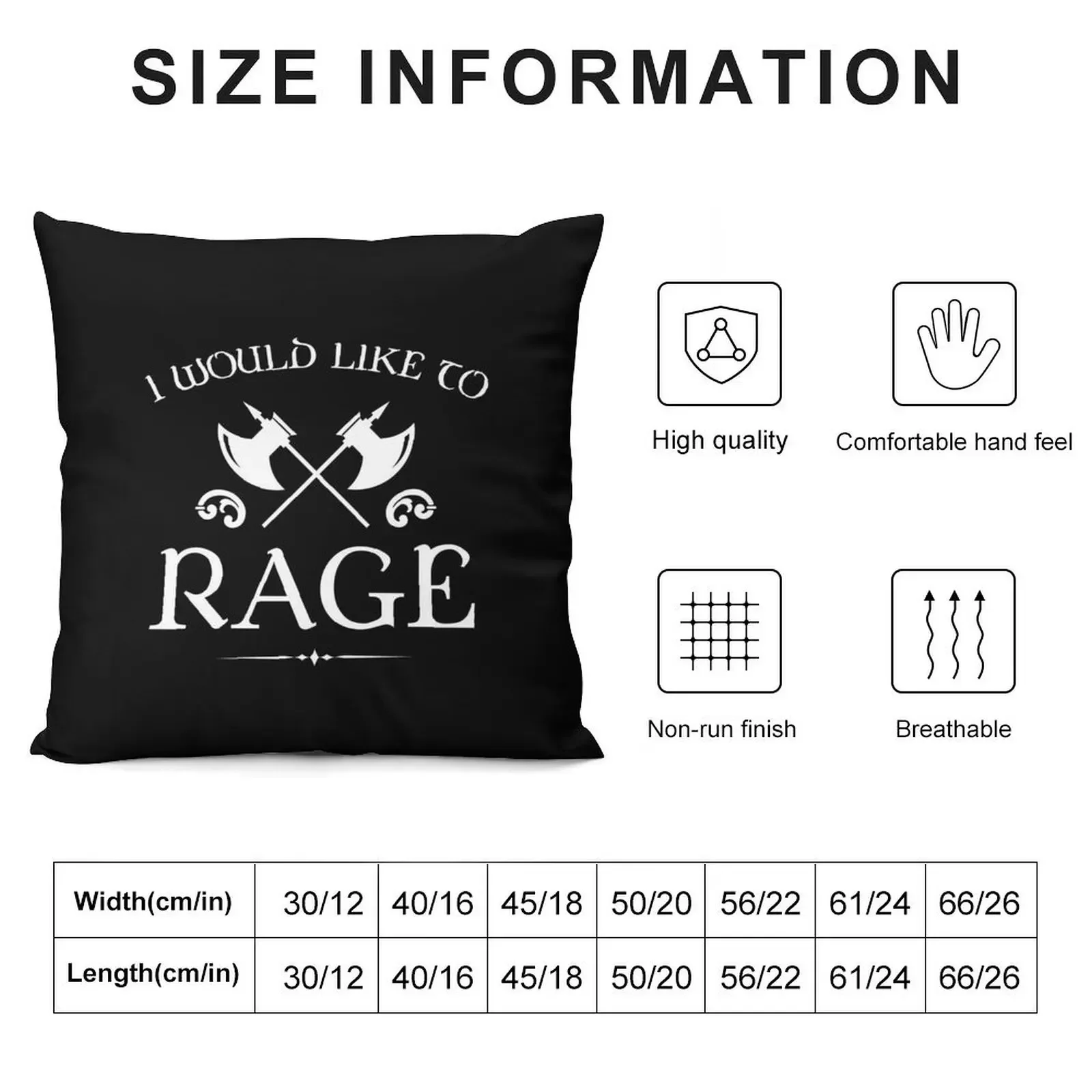 Barbarian - I Would Like To Rage Throw Pillow Custom Cushion Photo christmas supplies home decor items Cushions pillow