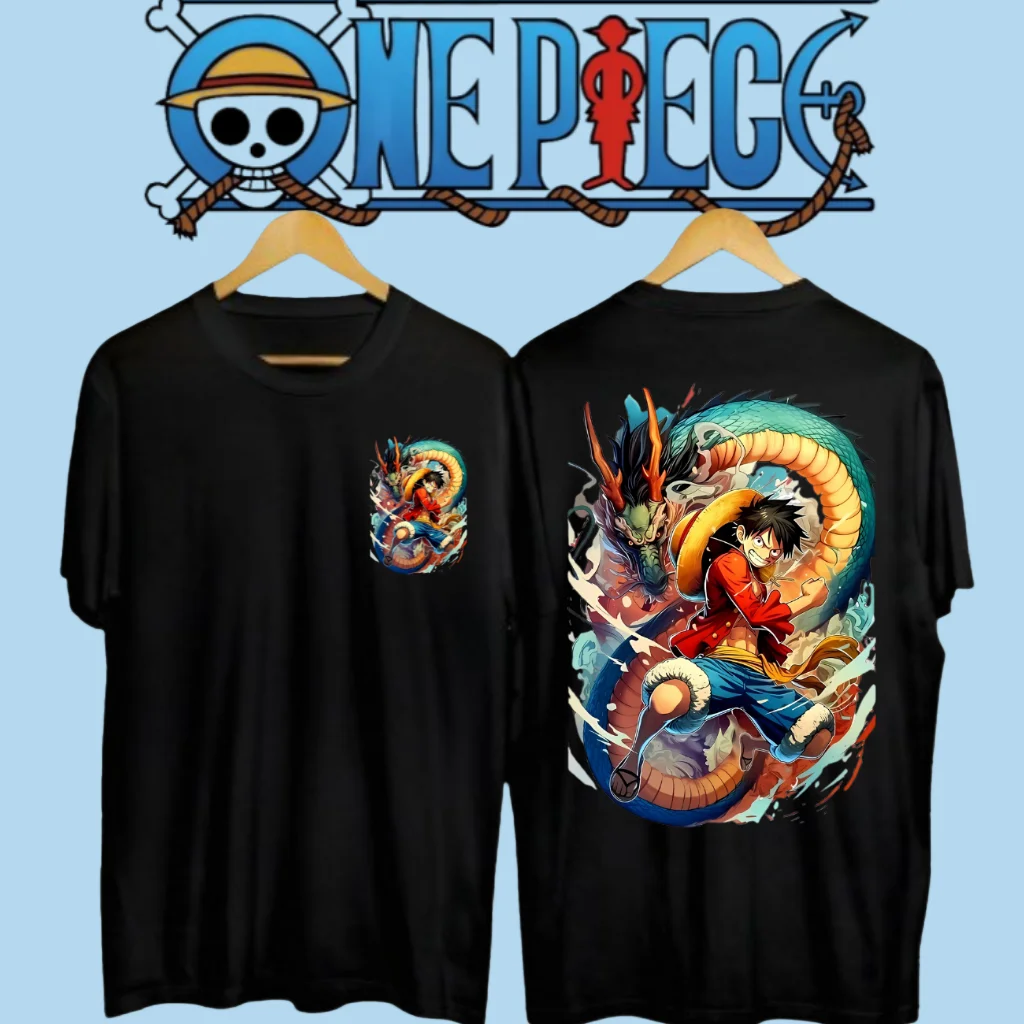 Anime One Piece Luffy Dragon Ball Wukong Pattern Printed 2025 Summer New Men's Women's Casual Fashion Pure Cotton T-shirt